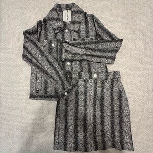 Collusion Long Sleeve Jacket & Mini Skirt Set